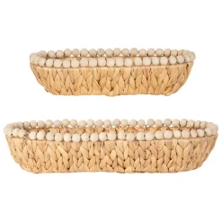 Fabrique de Styles Lot de 2 corbeilles en Jacynthe d'eau et fer - Eté A La Mer* Paniers Et Corbeilles