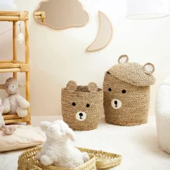 Fabrique de Styles Lot de 2 corbeilles en jonc de mer d31.5xh45cm - Famille* Paniers Et Corbeilles