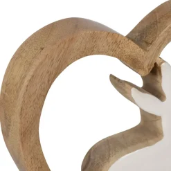 Fabrique de Styles Lot de 2 Lapins cœur en manguier naturel et blanc - Floréal* Petits Objets Déco