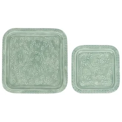 Fabrique de Styles Lot de 2 plateaux carré en fer émaillé - Baroque* Plateaux