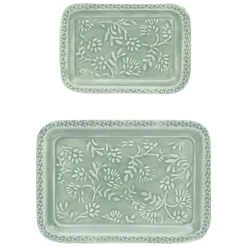 Fabrique de Styles Lot de 2 plateaux en fer émaillé - Baroque* Plateaux