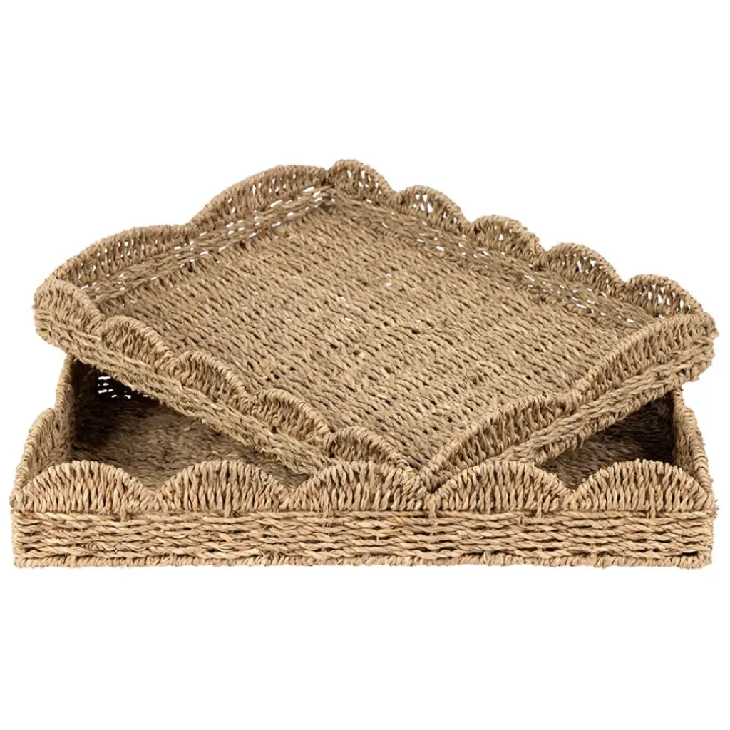 Fabrique de Styles Lot de 2 plateaux en jonc de mer - Chaumière* Plateaux