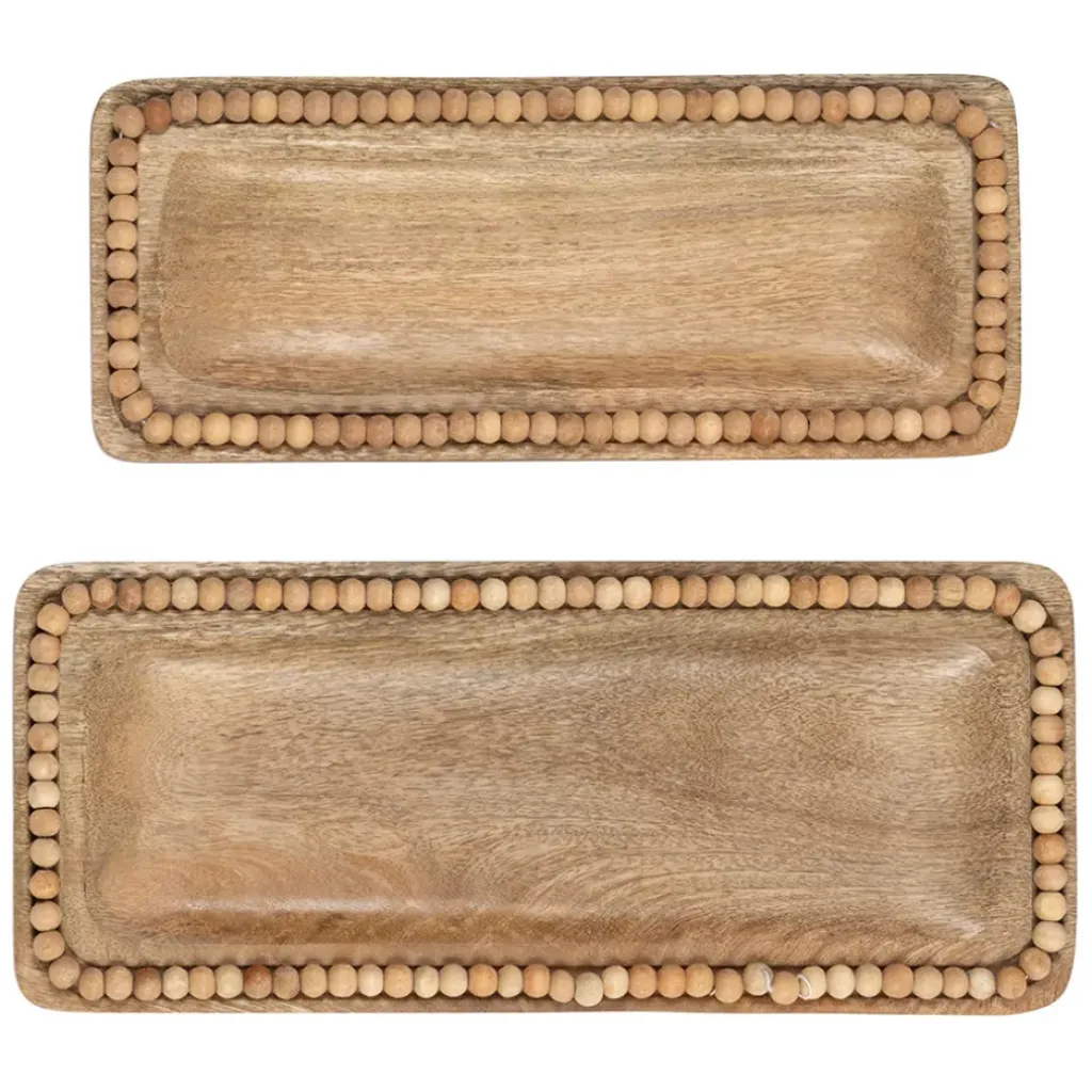 Fabrique de Styles Lot de 2 plats en manguier - Eté A La Mer* Plats Et Saladiers