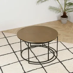 Fabrique de Styles Lot de 2 table gigogne en aluminium et fer - Felia* Table Basses