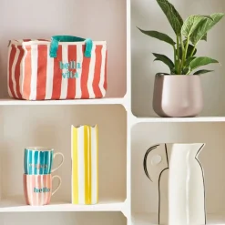 Fabrique de Styles Lot de 2 tasses bleu et corail 35cl - Palma* Tasses Et Mugs