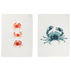 Fabrique de Styles Lot de 2 torchons en coton 50x70cm - Crustacé* Torchons, Tabliers Et Maniques