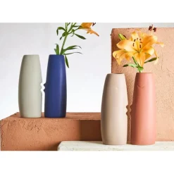 Fabrique de Styles Lot de 2 vases visage en grès et beige h30cm* Vases Et Soliflores