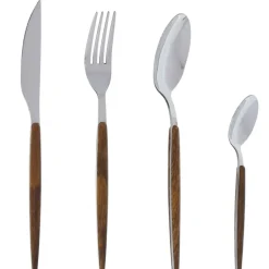 Fabrique de Styles Menagere 24 pièces en inox et effet bois - Amsterdam* Ménagères