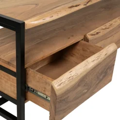 Fabrique de Styles Meuble Tv 3 portes en acacia et pieds en fer noir - Brooklyn* Meubles Tv