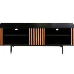 Fabrique de Styles Meuble TV en chêne et noir 4 niche L130cm - Linea* Meubles Tv