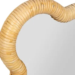 Fabrique de Styles Miroir ourson en rotin et contreplaqué 40x42cm - Songes*Enfant Déco