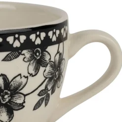 Fabrique de Styles Paire tasse et coupelle café en faïence noir 22cl - Lison* Tasses Et Mugs