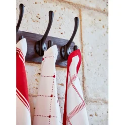 Fabrique de Styles Patère 3 crochets en shorea et ferrier - Campagne* Patères