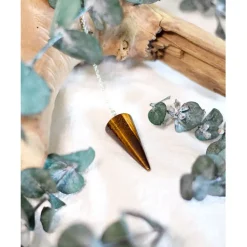 Fabrique de Styles Pendule cône lisse en œil de tigre* Méditation Et Yoga