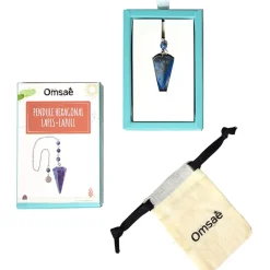 Fabrique de Styles Pendule hexagonal en lapis-lazuli et charm fleur de vie* Méditation Et Yoga