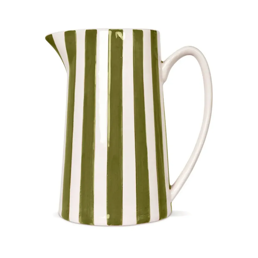 Fabrique de Styles Pichet en céramique rayé blanc et 1L* Carafes Et Pichets
