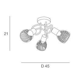 Fabrique de Styles Plafonnier 3 lumières en metal h21 cm mat noir - kento* Suspensions