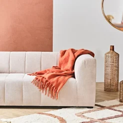 Fabrique de Styles Plaid avec franges en tissu 170x130cm - Klosen* Plaids