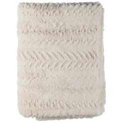 Fabrique de Styles Plaid en tissu écru 170x130cm - Solene* Plaids