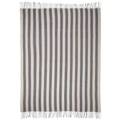 Fabrique de Styles Plaid en tissu rayé et écru 170x130cm - Medi* Plaids