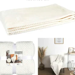 Fabrique de Styles Plaid nid abeille crème 120x150cm* Plaids