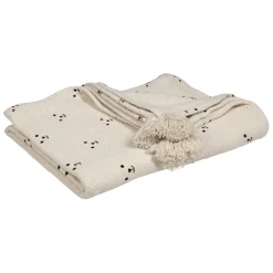 Fabrique de Styles Plaid ours en coton ecru et beige 170x130cm - Songes*Enfant Textiles