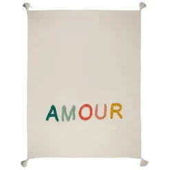 Fabrique de Styles Plaid tufté amour en coton 170x130cm - Famille* Plaids