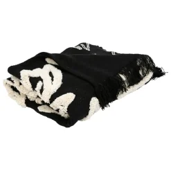 Fabrique de Styles Plaid Tufté en coton Noir et blanc 170X130cm - Solor* Plaids