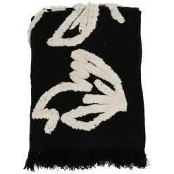 Fabrique de Styles Plaid Tufté en coton Noir et blanc 170X130cm - Solor* Plaids