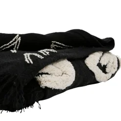 Fabrique de Styles Plaid Tufté en coton Noir et blanc 170X130cm - Solor* Plaids