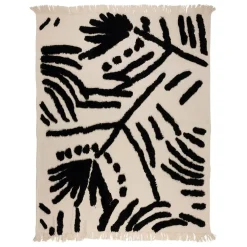 Fabrique de Styles Plaid Tufte Noir et Blanc 170X130cm* Plaids