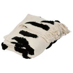 Fabrique de Styles Plaid Tufte Noir et Blanc 170X130cm* Plaids