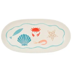 Fabrique de Styles Plat ovale en grès 31x15cm - La Mer* Plats Et Saladiers