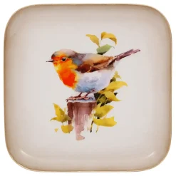 Fabrique de Styles Plateau carré en fer 16x16cm - Rouge-Gorge* Plateaux