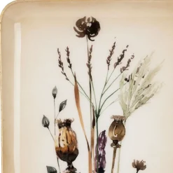 Fabrique de Styles Plateau fleur en fer 15.5x30.5cm - Floral* Plateaux