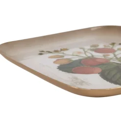 Fabrique de Styles Plateau fraisier en fer 16x16cm - Botanique* Plateaux