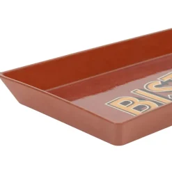 Fabrique de Styles Plateau rouge et jaune 26x11cm - Bistrot Des Amis* Plateaux