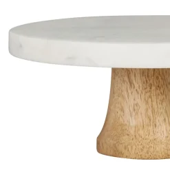 Fabrique de Styles Plateau sur pied marbre et bois de manguier - eskela* Plateaux