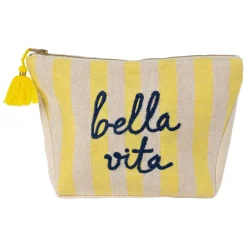 Fabrique de Styles Pochette bordee Bella en coton jaune et bleu - Medi* Pochettes Et Housses