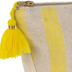 Fabrique de Styles Pochette bordee Bella en coton jaune et bleu - Medi* Pochettes Et Housses