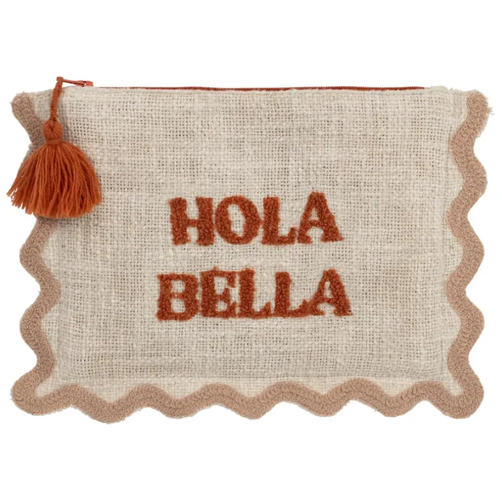 Fabrique de Styles Pochette brodée hola Bella en coton - Lumi* Pochettes Et Housses