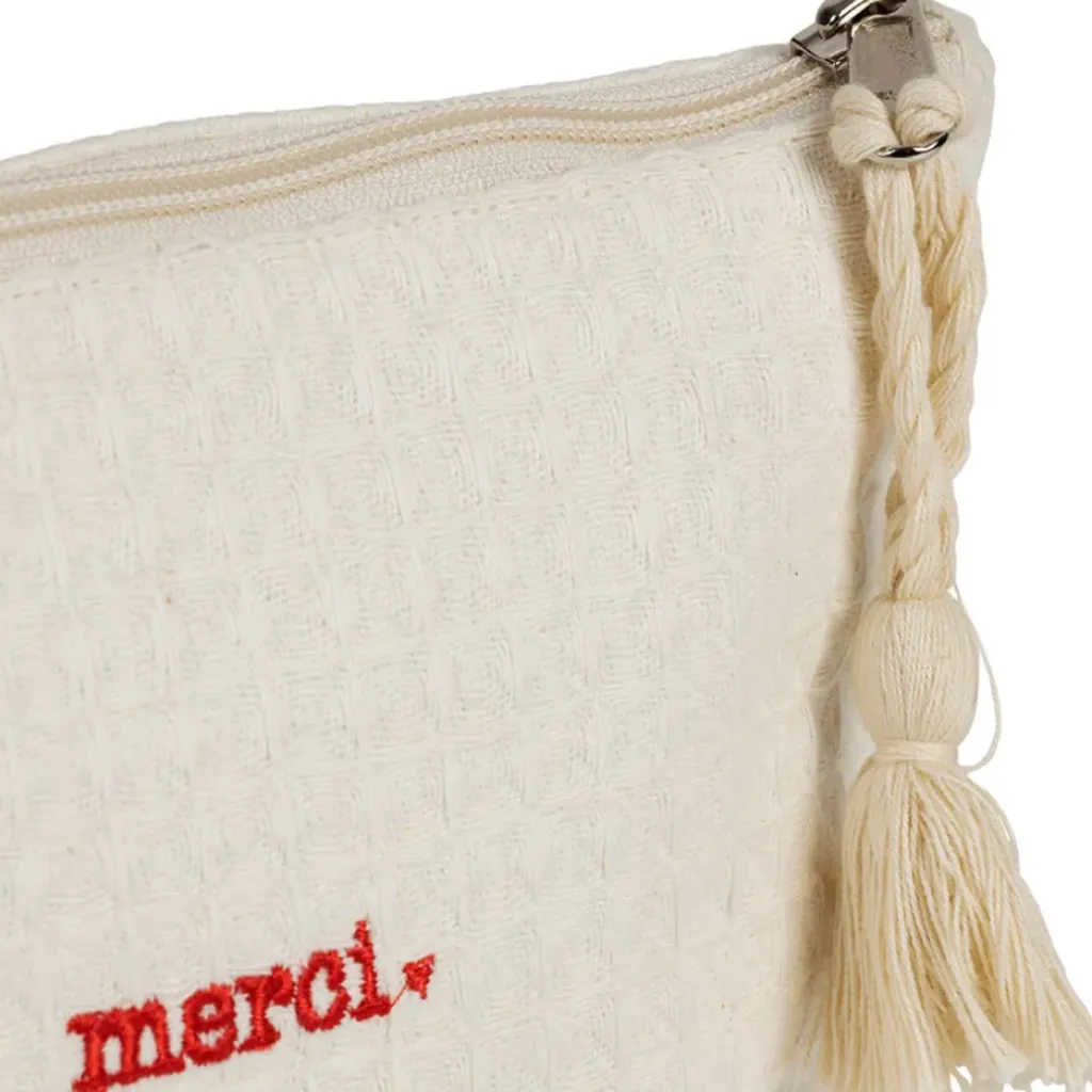 Fabrique de Styles Pochette Merci en coton écru - Famille* Pochettes Et Housses