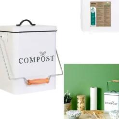 Fabrique de Styles Poubelle à compost en métal 5L* Poubelles