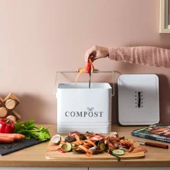 Fabrique de Styles Poubelle à compost en métal 10L* Poubelles