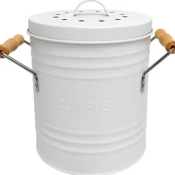 Fabrique de Styles Poubelle à compost en métal avec couvercle et poignées 5L* Poubelles