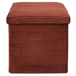 Fabrique de Styles Pouf coffre pliable en tissu côtelé - Scarlett* Poufs Et Tabourets