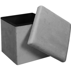 Fabrique de Styles Pouf coffre pliable en velours côtelé - Julia* Poufs Et Tabourets