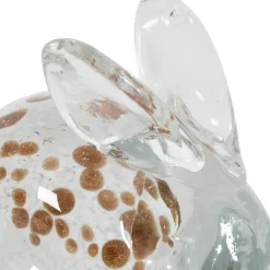 Fabrique de Styles Presse papier lapin en verre blanc et doré - Garenne* Petits Objets Déco