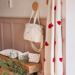 Fabrique de Styles Sac amour en coton écru et rouge - Famille* Sacs Et Cabas