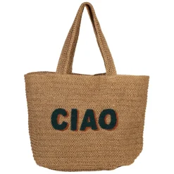 Fabrique de Styles Sac brodé "ciao" en corde de papier et émeraude - Lumi* Sacs Et Cabas